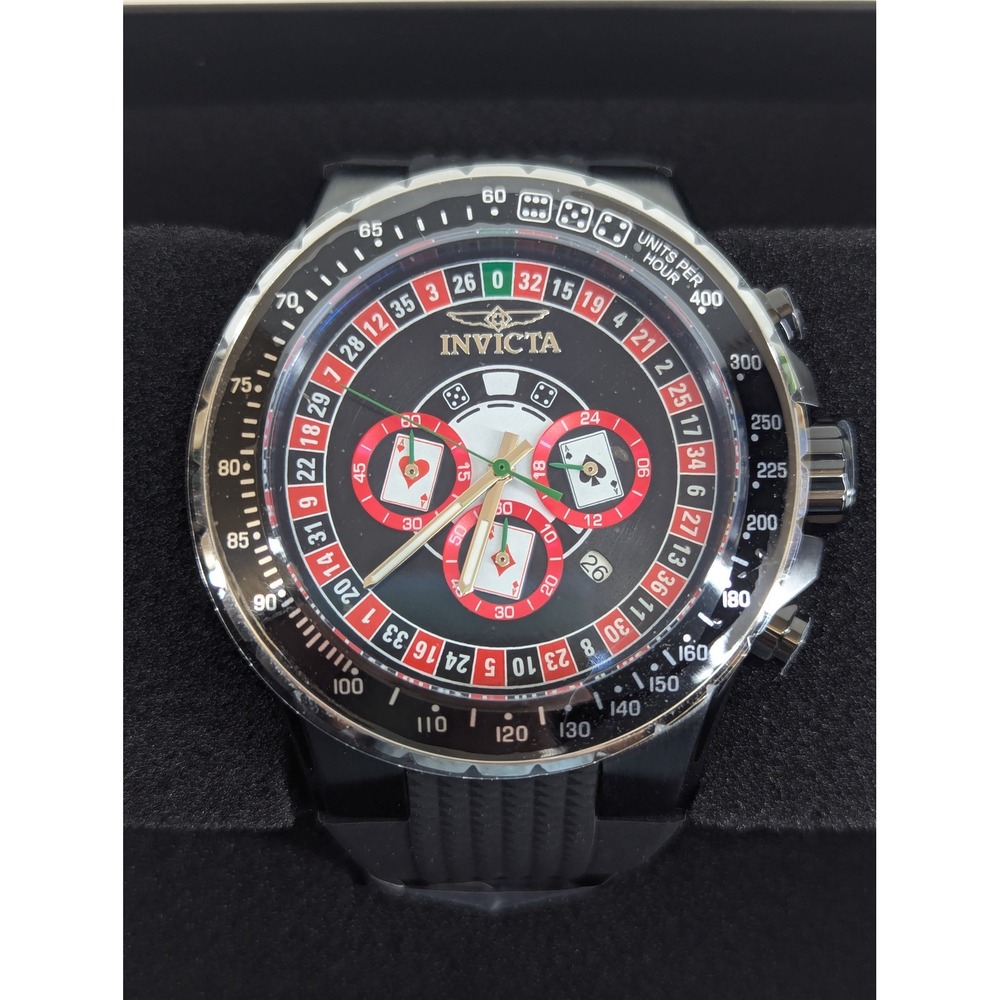 Invicta Aviator Monte Carlo Mens Watch 50mm Black Casino Roulette 49849 New